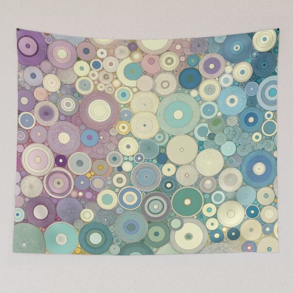 Item preview, Serene Pastel Circles Art - Calming Geometric Wall Decor designed and sold by PillowTalkyZone.
