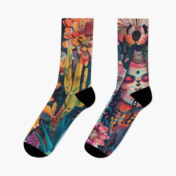 Item preview, Psychedelic Desert Boho Witch Illustration - Nature's Vibrant Abstract Art designed and sold by Mystikos Art.