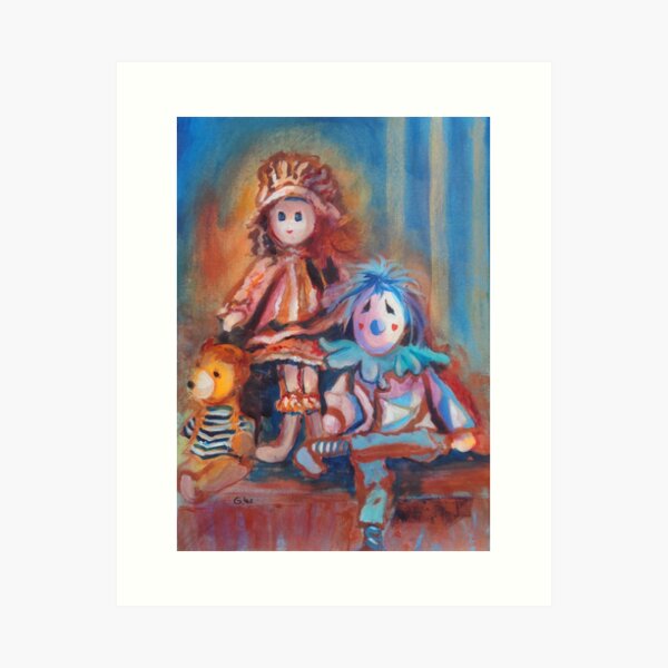 Teddy Bear and Dolls Art Print