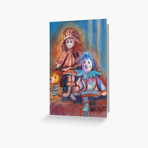 Teddy Bear and Dolls Greeting Card