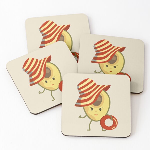 Item preview, Avocado beach girl with sun hat and swim ring designed and sold by CutieBlue.