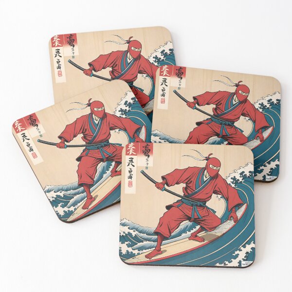 Item preview, Ninja red Japan style 15 surfing surfer designed and sold by RedWolfDisigne.