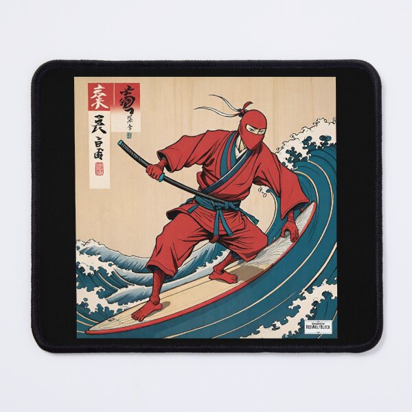 Item preview, Ninja red Japan style 15 surfing surfer designed and sold by RedWolfDisigne.