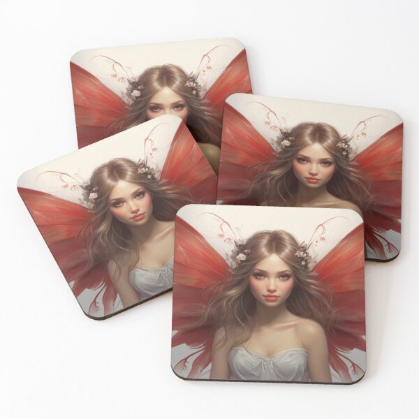 Item preview, Crimson Elegance: The Pretty Fairy with Red Wings designed and sold by T-shirtMill.
