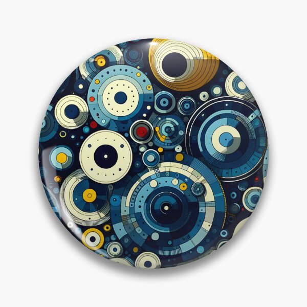 Item preview, Abstract Geometric Blueprint - Modern Wall Art in Blue, Yellow, and Red designed and sold by PillowTalkyZone.