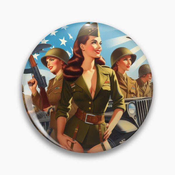Item preview, Hot Soldier Pin-up designed and sold by PulpVintage.
