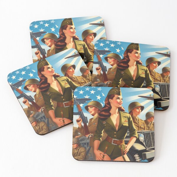 Item preview, Hot Soldier Pin-up designed and sold by PulpVintage.