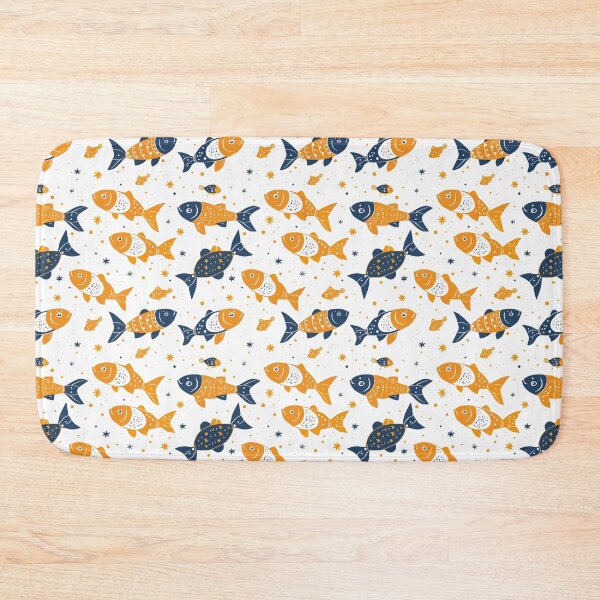 Item preview, blue and yellow fish pattern designed and sold by YuliaHulia.