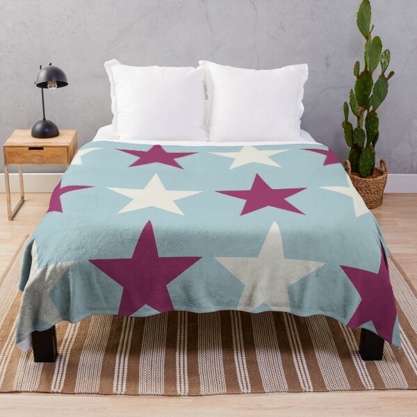 Item preview, Large MAROON RED, CREAM and DUCK EGG BLUE STARS  designed and sold by RachelMacht.