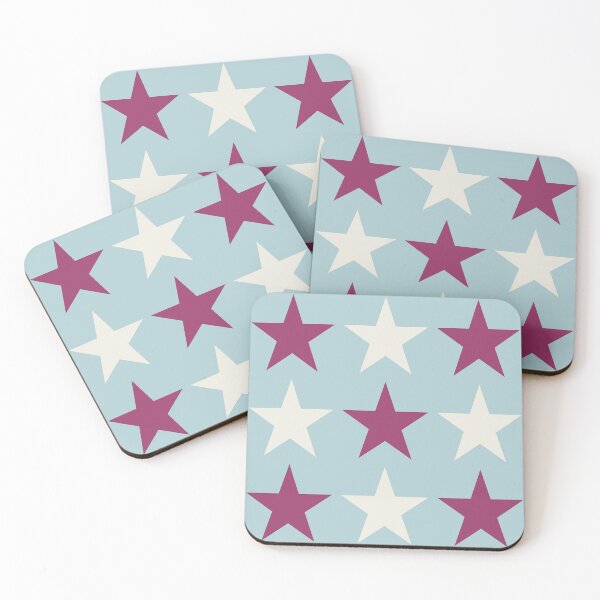 Item preview, Large MAROON RED, CREAM and DUCK EGG BLUE STARS  designed and sold by RachelMacht.