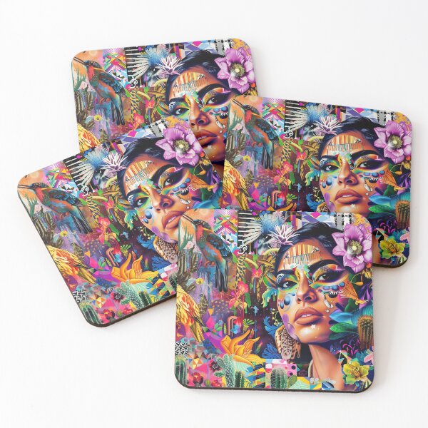 Item preview, Eclectic Nature’s Symphony: Colorful Floral & Fauna Latin-X Woman Art designed and sold by Mystikos Art.