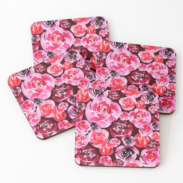 Item preview, Pink and Purple Watercolor Roses Pattern (with background) designed and sold by andrebalest.art.