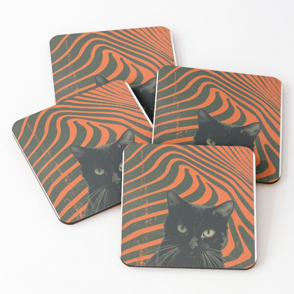 Item preview, Inquisitive orange risograph cat designed and sold by AmeAve.
