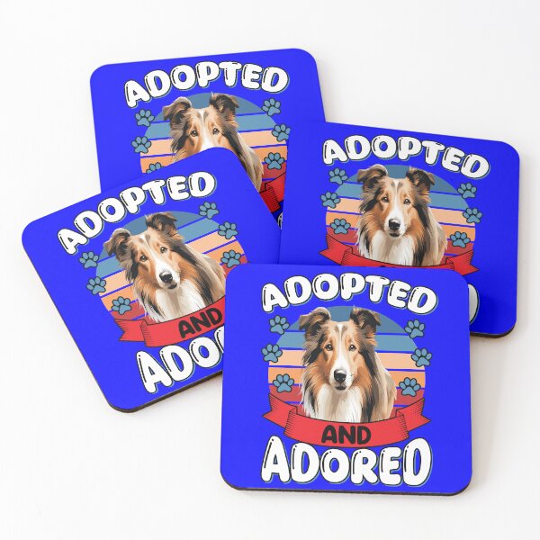Item preview, Collie Pet Dog Owner Art Gift Design Adopted And Adored designed and sold by fantasticdesign.