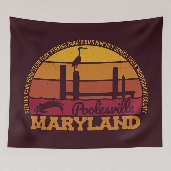 Item preview, Poolesville Maryland Sunset Retro Local Pride Logo designed and sold by CRHPOD20.
