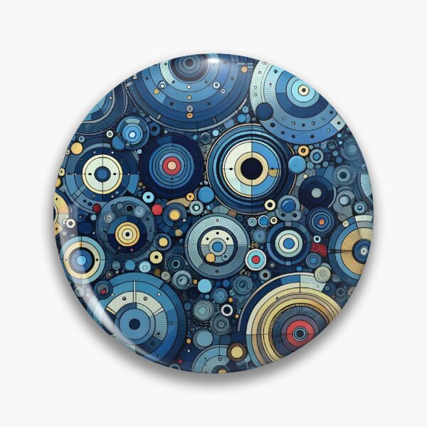 Item preview, Abstract Geometric Blueprint - Modern Wall Art in Blue, Yellow, and Red designed and sold by PillowTalkyZone.