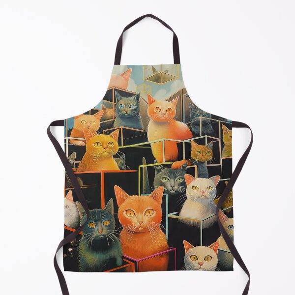 Artikelvorschau, Fantasiemuster Geometrik Katzen Haus viele Katzen bunt entworfen und verkauft von G-M-Designs.