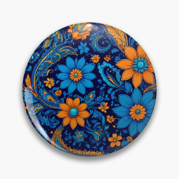 Item preview, Blue Orange Floral Paisley designed and sold by Bunmigraphics .
