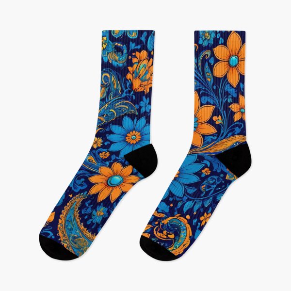Item preview, Blue Orange Floral Paisley designed and sold by Bunmigraphics .