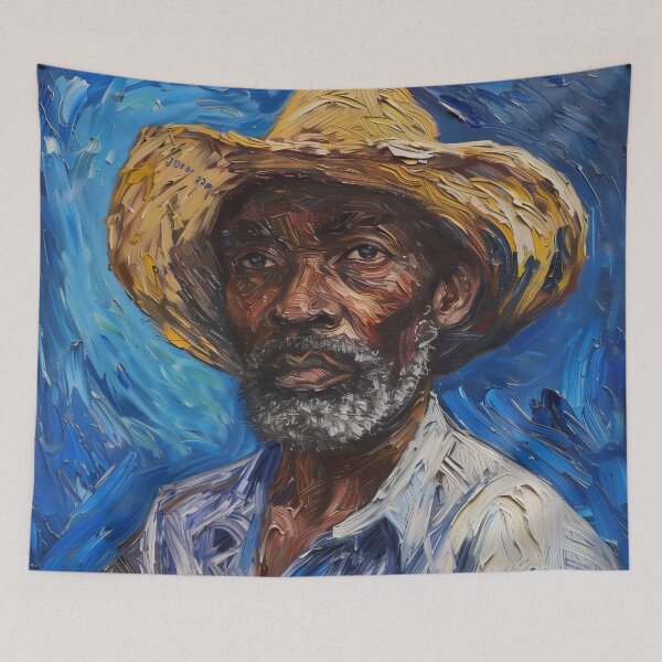 Item preview, Barbadian man  | Painting in the style of Vincent van Gogh designed and sold by ComicsFactory.