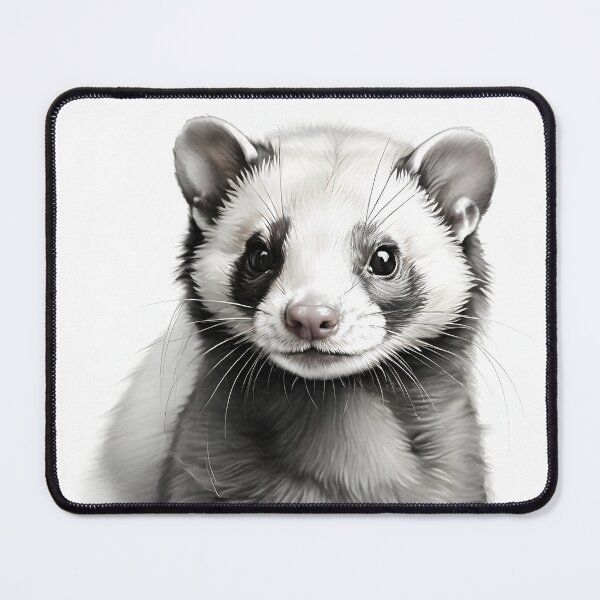 Item preview, Black and white weasel pencil drawing designed and sold by Pencil-Art.