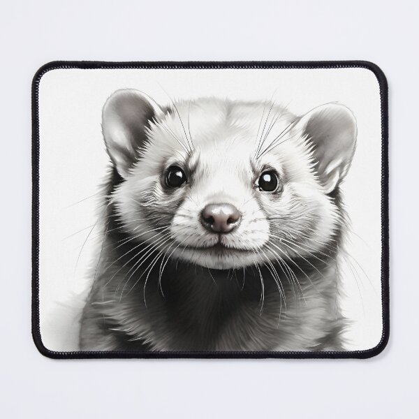 Item preview, Black and white weasel pencil drawing designed and sold by Pencil-Art.