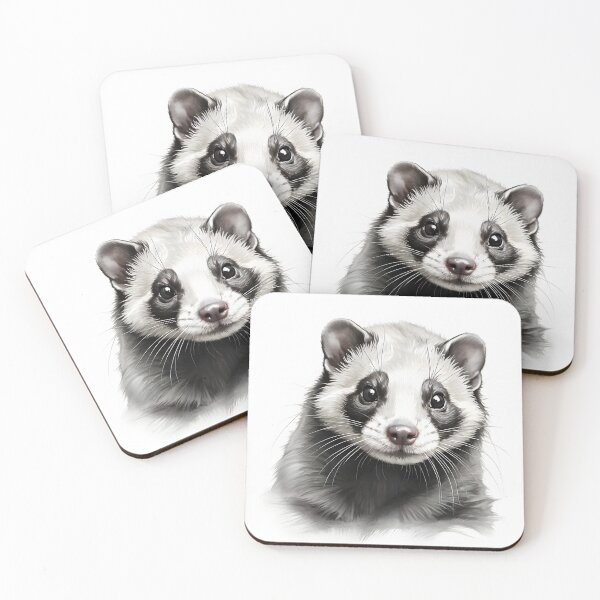 Item preview, Black and white weasel pencil drawing designed and sold by Pencil-Art.
