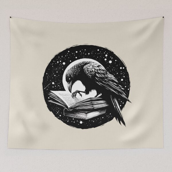 Item preview, I read banned books, witch, Halloween, crow, raven, corvid, books, magic, witchcraft, Wicca designed and sold by Collagedream.