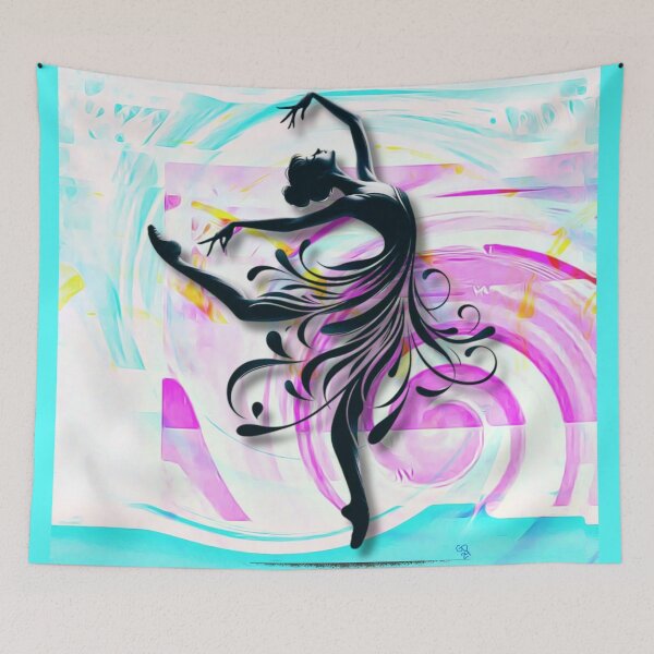 Item preview, 'Cosmic Dancer' - Elegance in Motion Abstract Silhouette designed and sold by gleefulme.