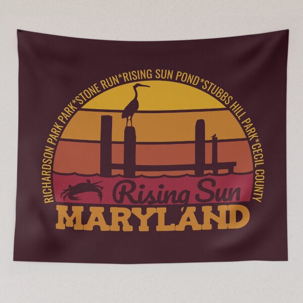 Item preview, Rising Sun Maryland Sunset Retro Local Pride Logo designed and sold by CRHPOD20.