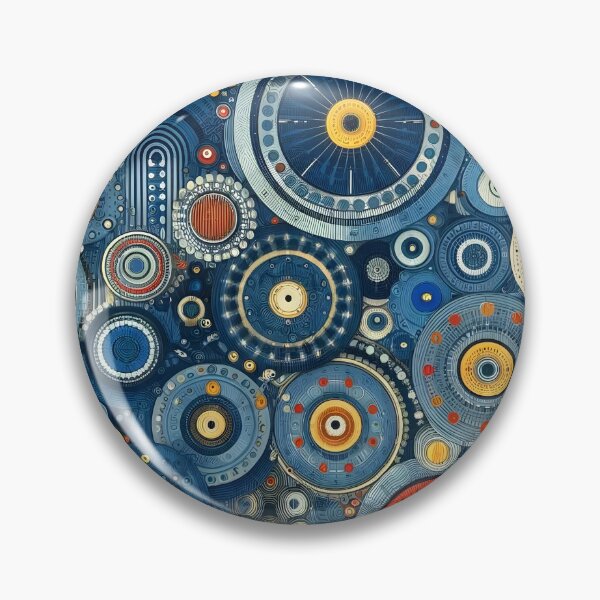 Item preview, Abstract Geometric Blueprint - Modern Wall Art in Blue, Yellow, and Red designed and sold by PillowTalkyZone.