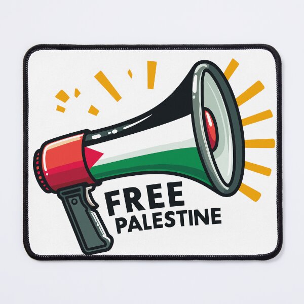 Item preview, Free Palestine Don't be silent Megaphone Loudspeaker designed and sold by Slice Of Seed.