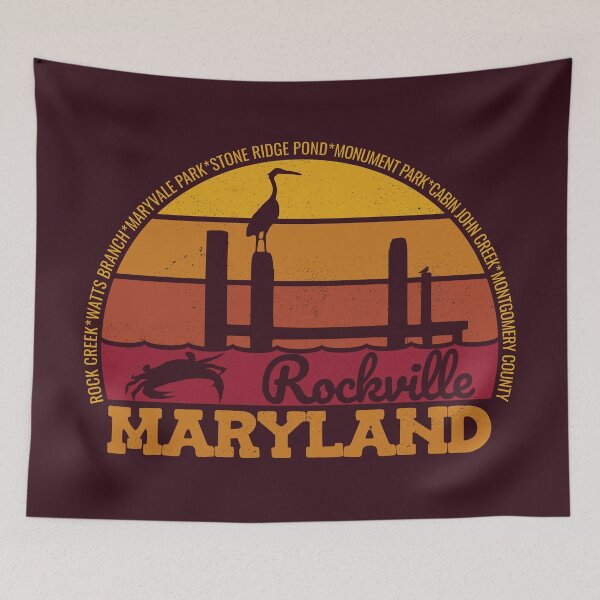 Item preview, Rockville Maryland Sunset Retro Local Pride Logo designed and sold by CRHPOD20.