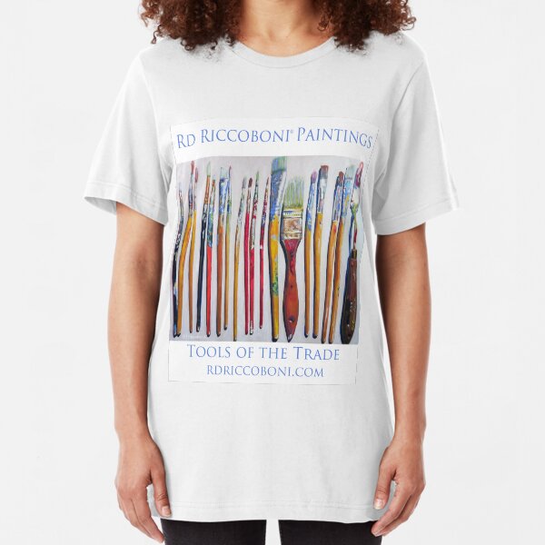 Tools of The Trade by RD Riccoboni - Artist Paint Brushes Slim Fit T-Shirt