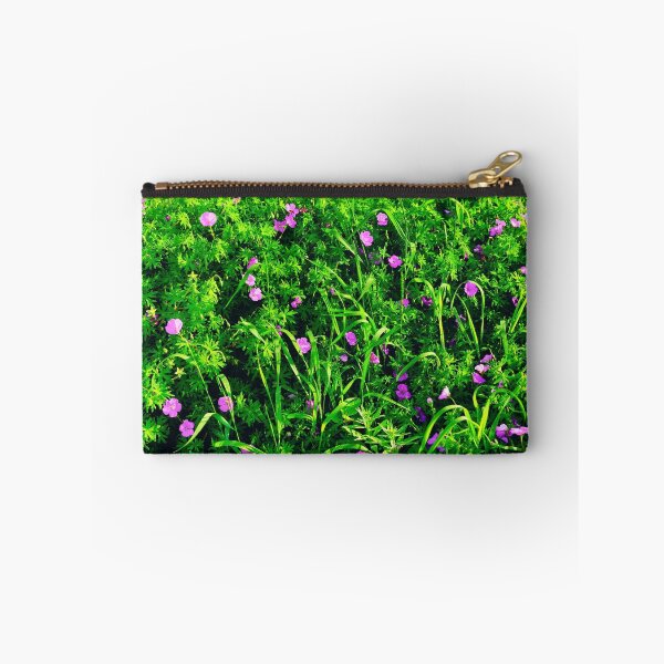 Item preview, Green Grass Summer Background with Little Lilac Flowers designed and sold by Mallorn.