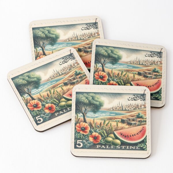 Item preview, Palestine vintage stamp unauthorized stamped postale designed and sold by Slice Of Seed.