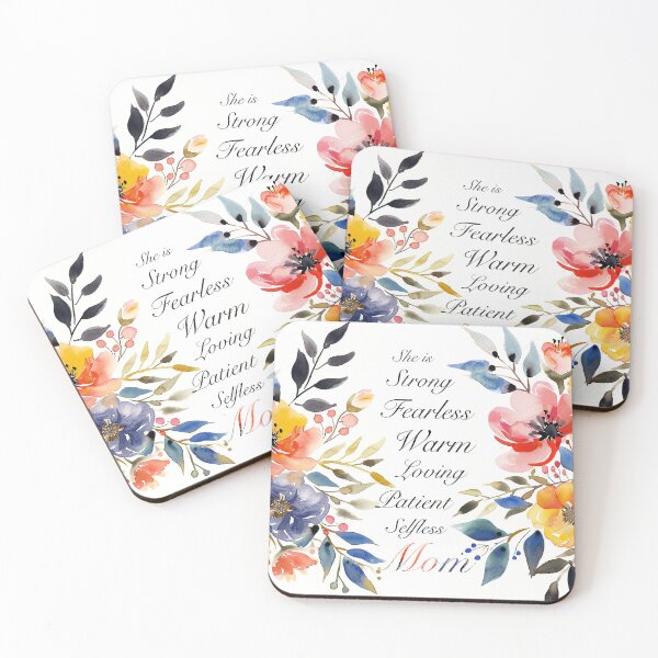 Item preview, She is mom, Mother quote with bright flowers designed and sold by Inktown.