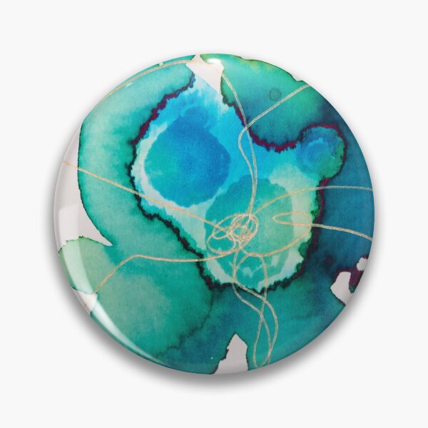 Item preview, Flor de forma libre verde azulado y dorado designed and sold by Melissa Gerhold.