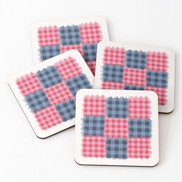 Item preview, Pink Blue Plaid Patchwork Checker designed and sold by CreativeDraws42.