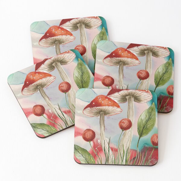 Item preview, Mushroom Graphic Alcohol Ink Art Home Decor designed and sold by Aeressdesigns.