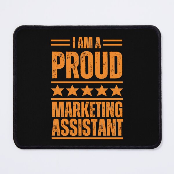 Vista previa del artículo con la obra «Soy un asistente de marketing muy orgulloso.», diseñado y vendido por rootartino.