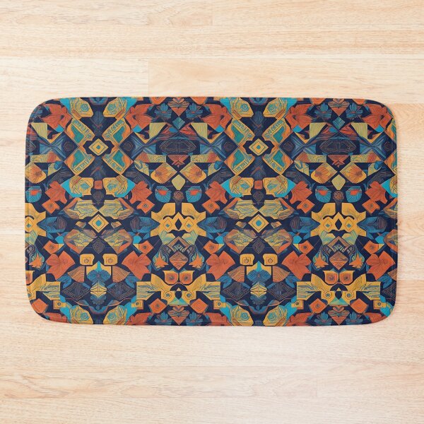 Item preview, Powerful contrast Modern shapes in bright colors on a dark blue background designed and sold by Frostquest.