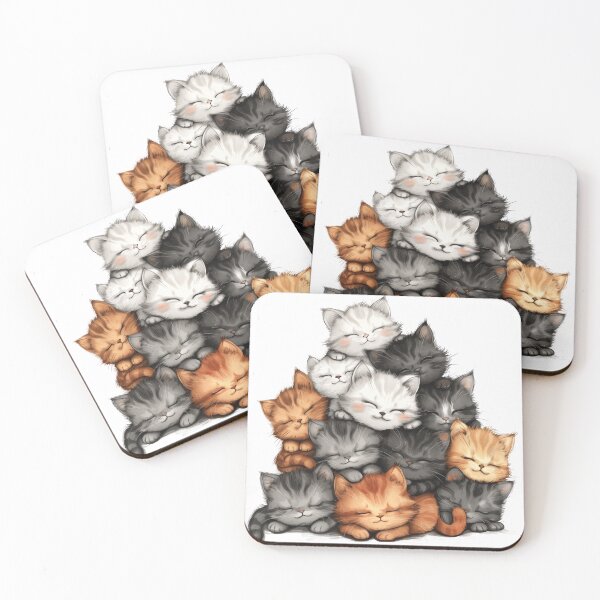 Item preview, Heap of sleeping kittens - pile of cats designed and sold by Daydreamsatdawn.