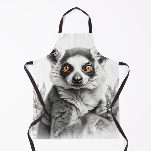 Item preview, Black and White Lemur Pencil Drawing designed and sold by Pencil-Art.