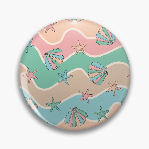 Item preview, Retro Groovy Waves and Seashells Seamless Pattern designed and sold by CreativeDraws42.