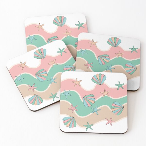 Item preview, Retro Groovy Waves and Seashells Seamless Pattern designed and sold by CreativeDraws42.