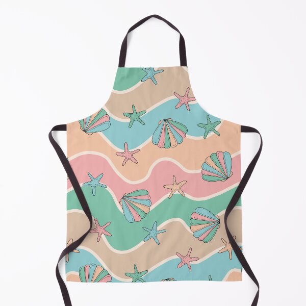 Item preview, Retro Groovy Waves and Seashells Seamless Pattern designed and sold by CreativeDraws42.