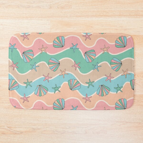Item preview, Retro Groovy Waves and Seashells Seamless Pattern designed and sold by CreativeDraws42.