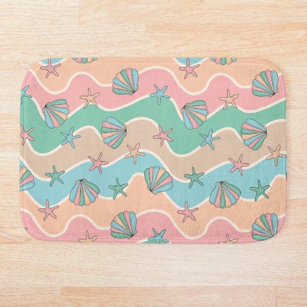 Item preview, Retro Groovy Waves and Seashells Seamless Pattern designed and sold by CreativeDraws42.