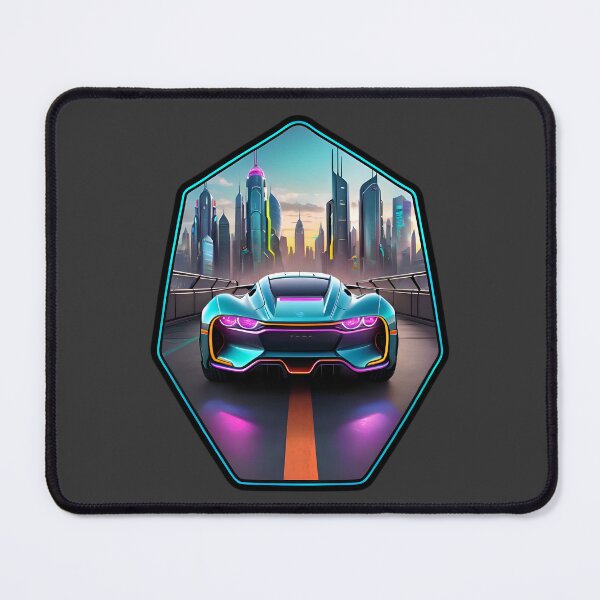Item preview, Cyberpunk Racing Sports Car With City Skyline designed and sold by TheArtOfPat.